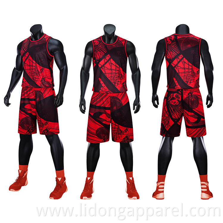 sublimation Printed Custom Jersey Uniforme Basketball Reversible With Low Price